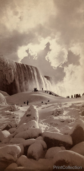 People on Snow and Ice at Niagara Falls, NY, 1883
