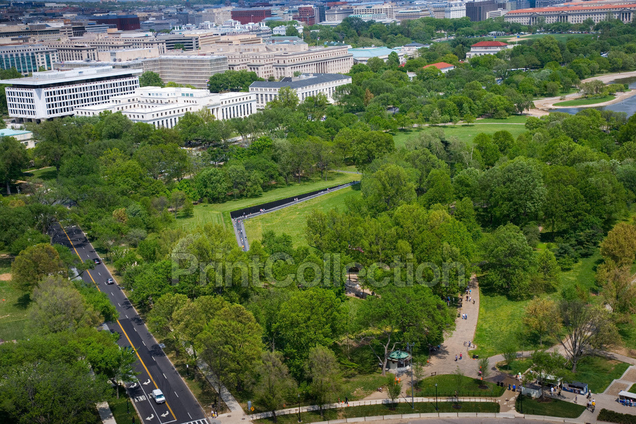 Print Collection Aerial View Of The Vietnam War Memorial Washington D C