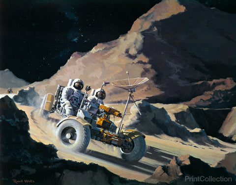 8x10 Print NASA Apollo 15 Irwin & Rover Parked Near LEM #1a368