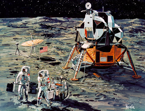 Artist's Concept of Apollo 14 Crewmen on Moon