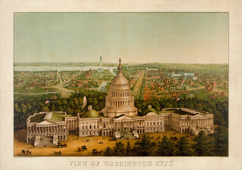 Bird's Eye View of Washington City, 1869