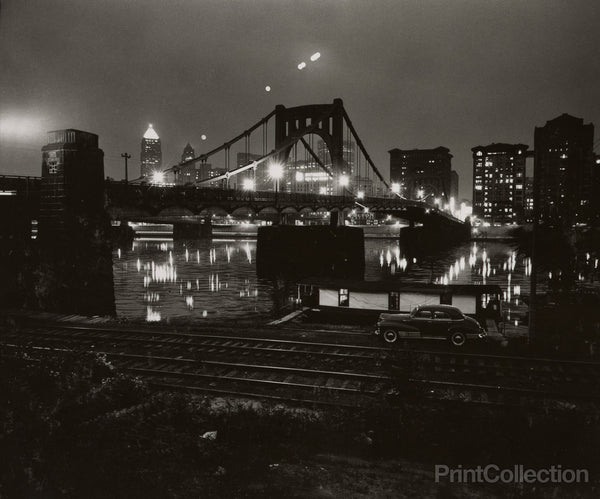 Car Bridge River Night, Pittsburgh, PA, W. Eugene Smith