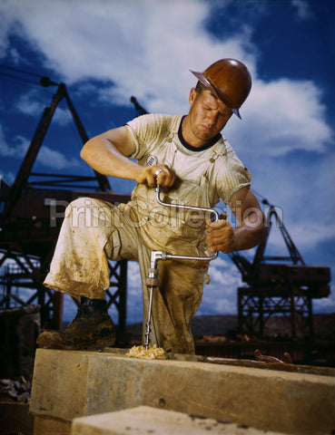 Carpenter at Work on Douglas Dam, Tennessee