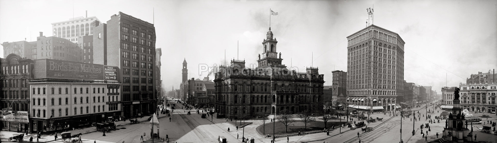 Print Collection Detroit City Hall And Majestic Building Detroit Mi