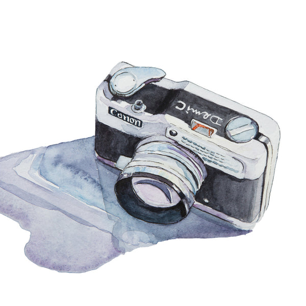 Canon Demi C Camera, Watercolor Painting