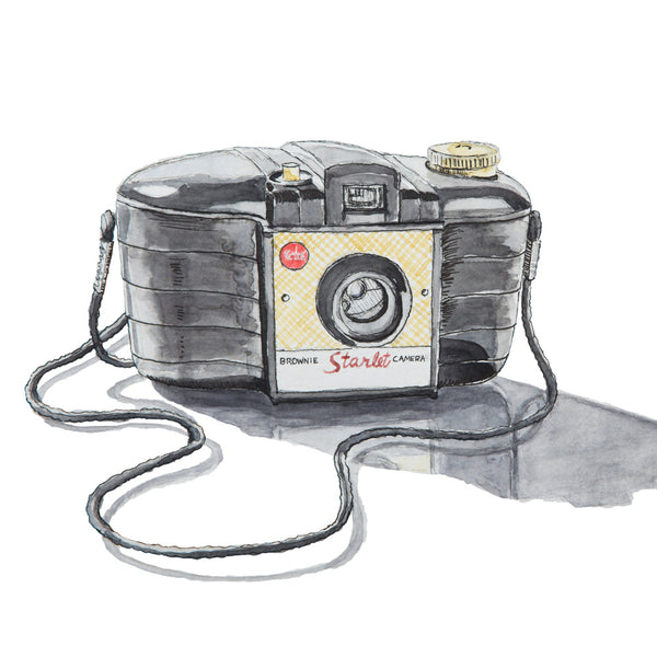 Kodak Brownie Starlet 127 Camera, Watercolor Painting