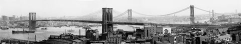 East River Bridges with New York Skyline