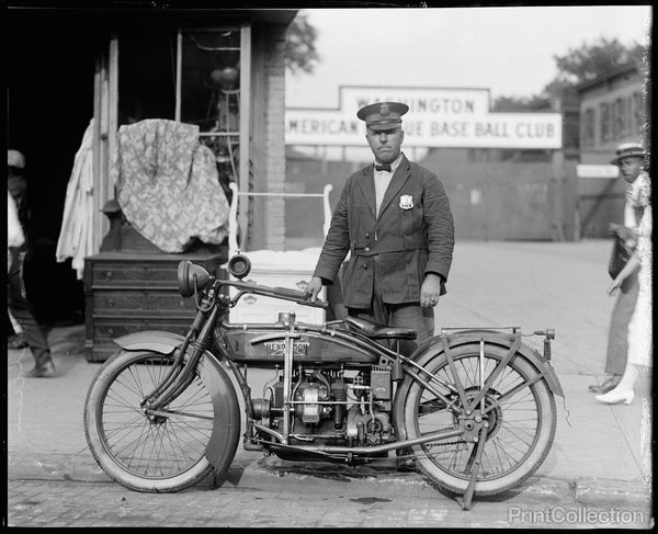 Eslie Williams, Cop, with Motorcycle, 1922