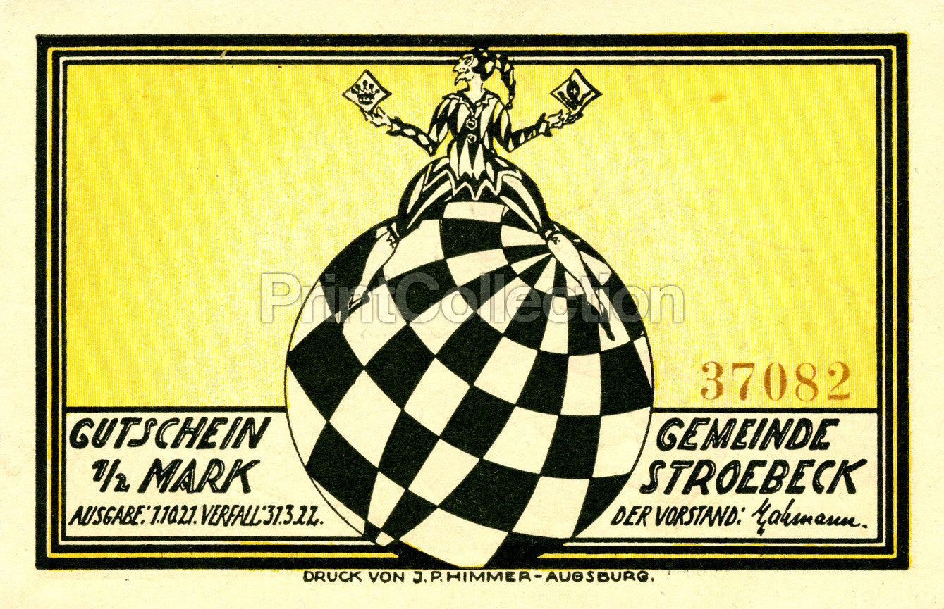 Print Collection Gutschein 1 2 Mark Chess Ball With Jester