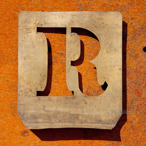Letter "R" Copper Type Stencil