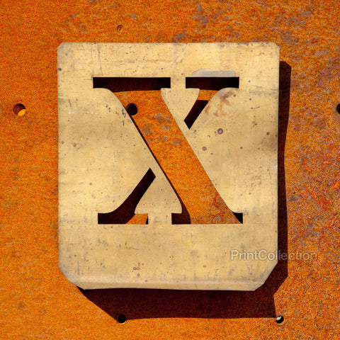 Letter "X" Copper Type Stencil