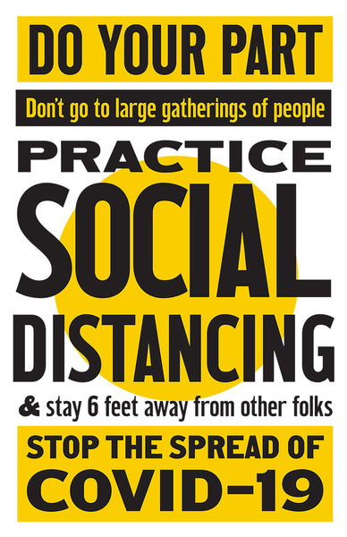 Practice Social Distancing, COVID-19 PSA Poster by P22