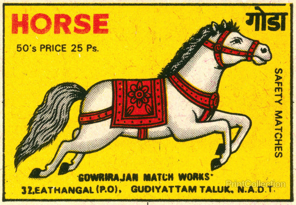 Safety Match Horse, Yellow and Red