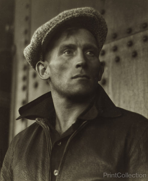 Young Man Wearing Cap, by Dorothea Lange